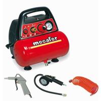 MECAFER Luchtcompressor NIEUWE VENTO 6 L 1,5 HP 8 bar - Met 3 accessoires