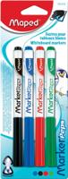 Maped whiteboardmarker Marker'Peps, blister van 4 stuks in geassorteerde kleuren Maped whiteboardmarker Marker'Peps, blister van 4 stuks in geassorteerde kleuren
