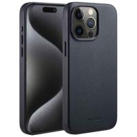Accezz MagSafe Leather Backcover iPhone 15 Pro Max Telefoonhoesje Zwart