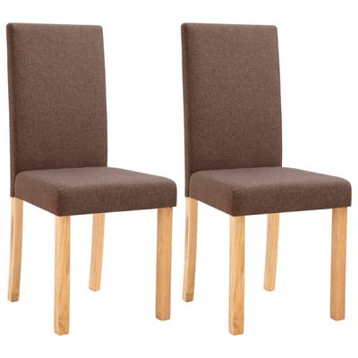 vidaXL Eetkamerstoelen 2 st stof bruin