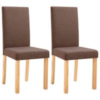 vidaXL Eetkamerstoelen 2 st stof bruin - thumbnail