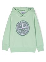 Stone Island Junior hoodie en coton à patch logo - Vert