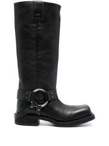 Acne Studios bottines en cuir à bout carré 30 mm - Noir