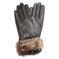Handschoenen Fur Trimmed dark brown - thumbnail