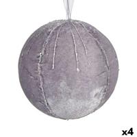 Set kerstballen Krist+ Zilverkleurig Polyester (4 Stuks)