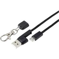 Renkforce USB-kabel USB 2.0 USB-A stekker, USB-C stekker 0.95 m Zwart Vergulde steekcontacten RF-4538142