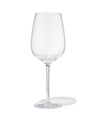 051 Witte Wijnglas 420ml Bergen Glas Twist Reliëf (transparant)