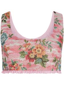 Markarian haut crop Clara à fleurs en jacquard - Rose