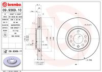 Remschijf BREMBO, Remschijftype: Binnen geventileerd, u.a. für Vauxhall, Saab, Opel