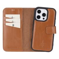 NorthLife iPhone 16 Pro - Leren Afneembare 2-in-1 bookcase telefoonhoes - Cognac