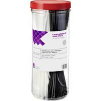 TRU COMPONENTS 1566535 28530c209 Kabelbinder 200 mm 2.50 mm Zwart, Natuur 1000 stuk(s)