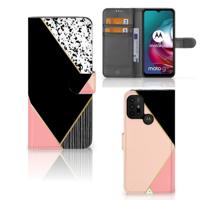 Motorola Moto G10 | G20 | G30 | Book Case | Zwart Roze Vormen