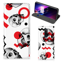 Mobiel BookCase OnePlus 8 Skull Red