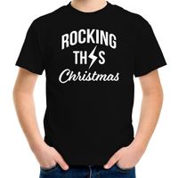 Rocking this Christmas Kerst t-shirt zwart voor kinderen