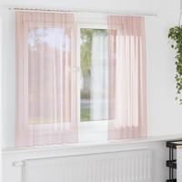 Gordijnen voile met lussen 2 st 140x140 cm lichtroze