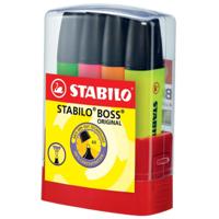 STABILO BOSS ORIGINAL markeerstift, Desk set Parade van 4 stuks in geassorteerde kleuren