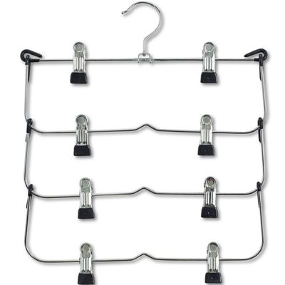 Zeller Kledinghanger - zilver - meervoudig - broekhanger - 36 cm