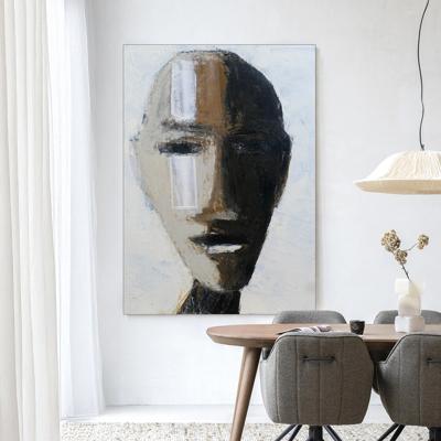 Urban Cotton Wandkleed 'Head 2' 80 x 110cm in Frame - black
