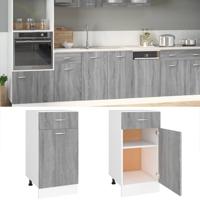 Onderkast met lade Lyon 40x46x81,5 cm bewerkt hout grijs sonoma