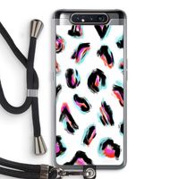 Cheetah color: Samsung Galaxy A80 Transparant Hoesje met koord Cheetah color: Samsung Galaxy A80 Transparant Hoesje met koord
