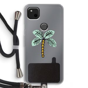 Palmboom: Pixel 4a Transparant Hoesje met koord