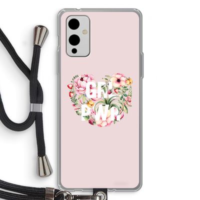 GRL PWR Flower: OnePlus 9 Transparant Hoesje met koord