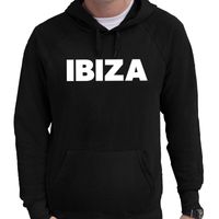 Hooded sweater zwart met Ibiza bedrukking voor heren 2XL  - - thumbnail