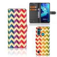 Motorola G8 Power Lite Telefoon Hoesje Zigzag Multi Color - thumbnail