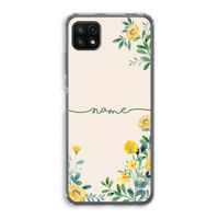 Gele bloemen: Samsung Galaxy A22 5G Transparant Hoesje