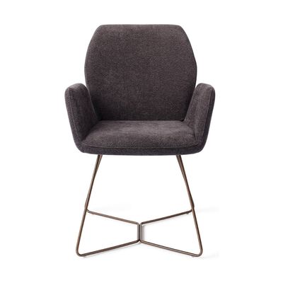 Jesper Home Misaki eetkamerstoel Almost Black beehive rose