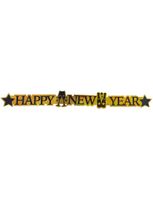 Happy New Year Banner Goud 113cm