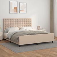 Bedframe met hoofdbord kunstleer cappuccinokleurig 160x200 cm