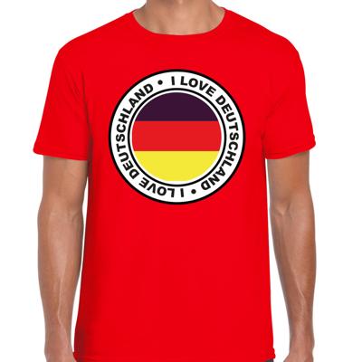 Verkleed T-shirt voor heren - I Love Duitsland - rood - voetbal supporter - themafeest