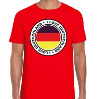 Verkleed T-shirt voor heren - I Love Duitsland - rood - voetbal supporter - themafeest