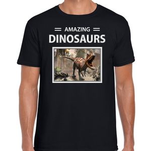 Carnotaurus dinosaurus t-shirt met dieren foto amazing dinosaurs zwart voor heren