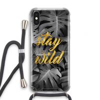 Stay wild: iPhone XS Transparant Hoesje met koord