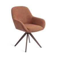 Jesper Home Draaibare Eetkamerstoel 'Kushi' Turn Brown, kleur Amber Autumn