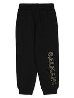 Balmain Kids pantalon de jogging en coton à logo brodé - Noir