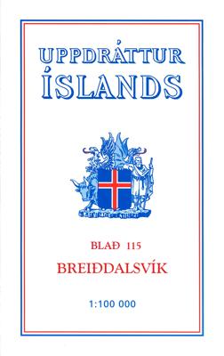 Wandelkaart - Topografische kaart 115 Atlaskort Breiddalsvik | Ferdakort