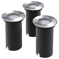 VidaXL Led-grondspots buiten 3 stuks rond
