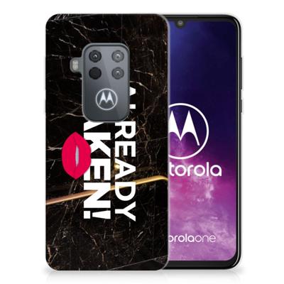 Motorola One Zoom | Siliconen hoesje | met naam Already Taken Black