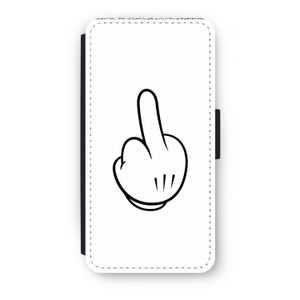 Middle finger white: iPhone 7 Plus Flip Hoesje