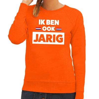 Ik ben ook jarig print - sweater - oranje - voor dames - lange mouwen