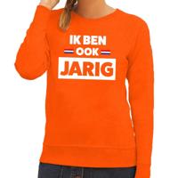 Ik ben ook jarig print - sweater - oranje - voor dames - lange mouwen