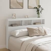 Hoofdbordkast met LED-verlichting 160x17x102 cm wit