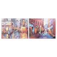 Schilderij DKD Home Decor 120 x 3 x 90 cm Straat Loft (2 Stuks)