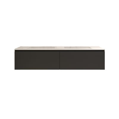 Badkamermeubelset Gliss Eros 180 cm Met Wastafel Mat Zwart