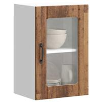 Keukenbovenkast met glazen deur Lucca oud houtkleurig