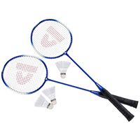 Badminton set blauw met 3 shuttles en opbergtas 67 cm - thumbnail