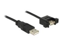 Delock USB-kabel USB 2.0 USB-A stekker, USB-A bus 1.00 m Zwart 85106